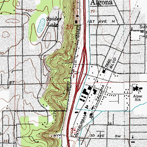 Topographic Map of Ellingson Interchange, WA