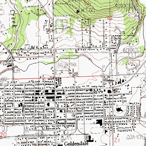 Topographic Map of Econe Park, WA