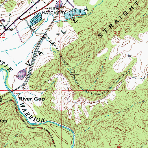 Topographic Map of Johnson Gap, AL