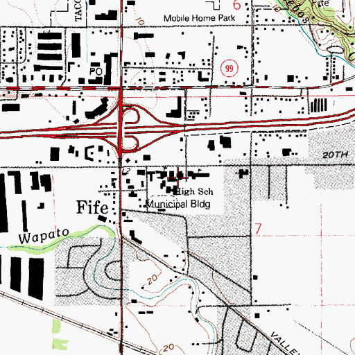 Topographic Map of Learning Opportunity Center, WA