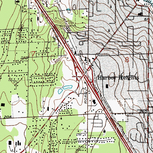 Topographic Map of Gig Harbor Interchange, WA