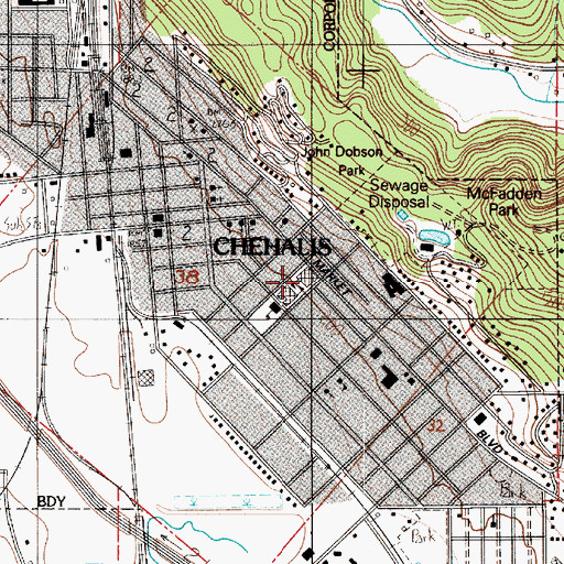 Topographic Map of R E Bennett Elementary School, WA