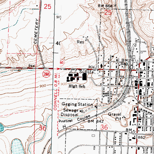 Topographic Map of Robert L Olds Junior High School, WA