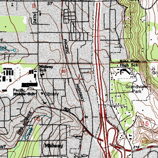Topographic Map of Rich Whitman School, WA