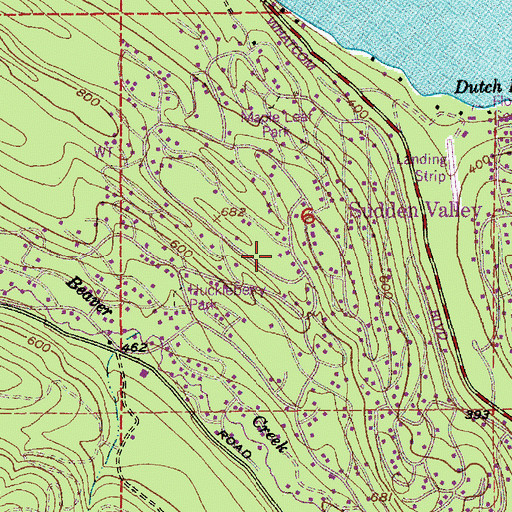 Topographic Map of Sudden Valley, WA