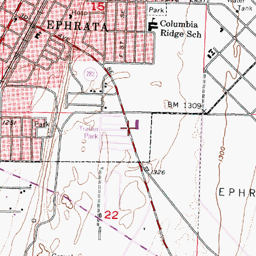Topographic Map of Saint Rose of Lima Catholic School, WA
