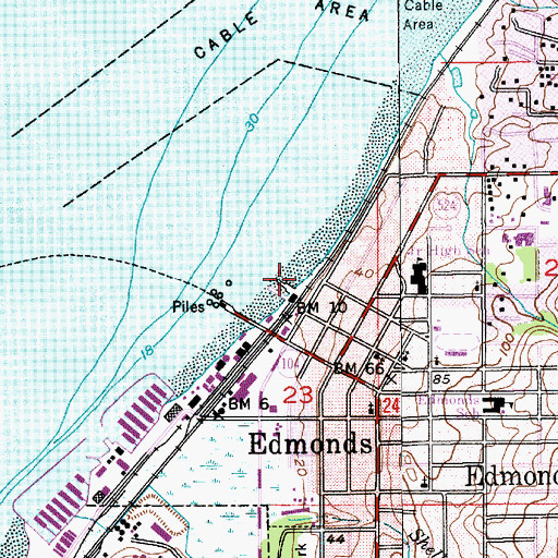 Topographic Map of Sunset Beach, WA