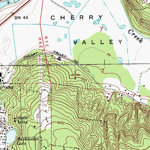 Topographic Map of Snoqualmie Valley Recreation Area - Cherry Valley Unit, WA