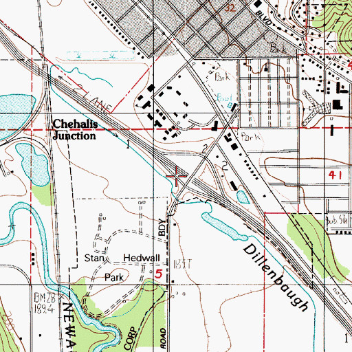 Topographic Map of Thirtieth Street Interchange, WA