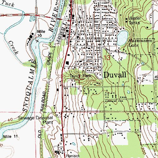 Topographic Map of Taylor Park, WA
