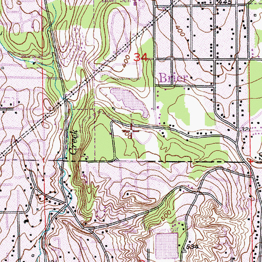 Topographic Map of Abbey View Memorial Park, WA