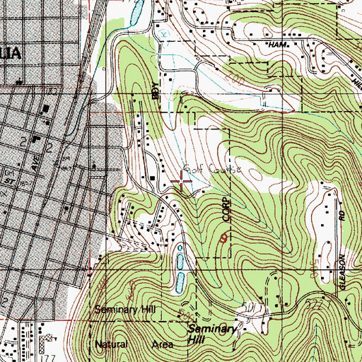Topographic Map of Centralia Elks Golf Course, WA