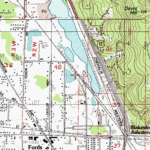 Topographic Map of Centralia Junior High School, WA
