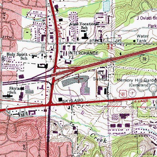 Topographic Map of McFarland Mall Shopping Center, AL