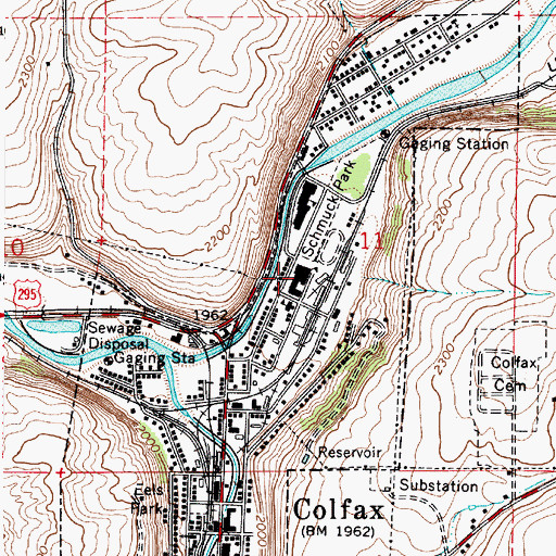 Topographic Map of Colfax High School, WA