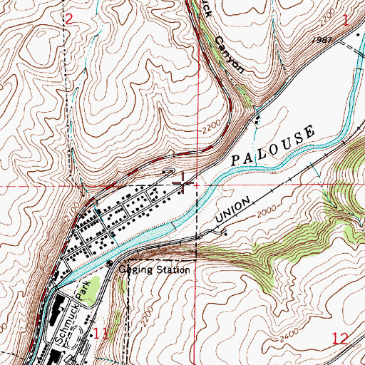 Topographic Map of Colfax Little League Park, WA
