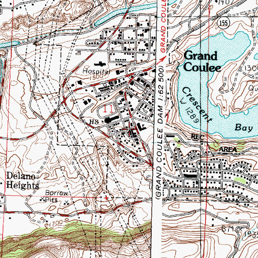 Topographic Map of Center Elementary School, WA