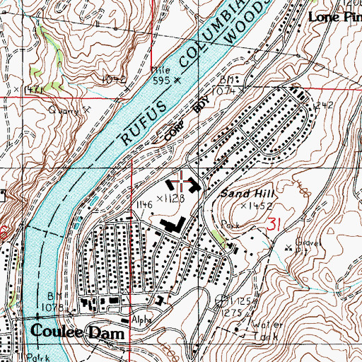Topographic Map of Central School, WA