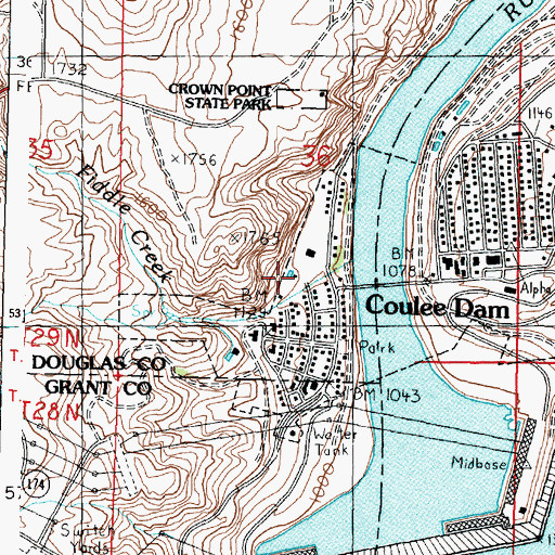 Topographic Map of Cole Park, WA