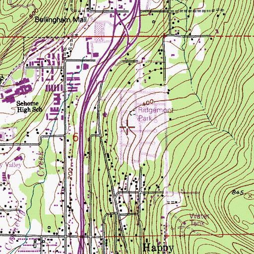 Topographic Map of Ridgemont Park, WA