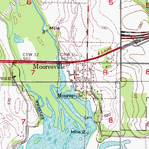 Topographic Map of Mooresville Church of Christ, AL