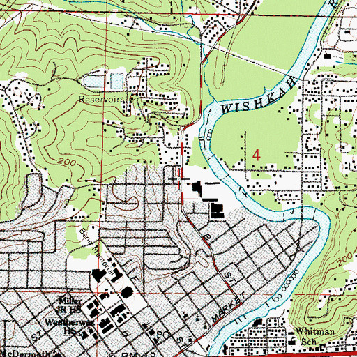 Topographic Map of Robert Gray Elementary School, WA