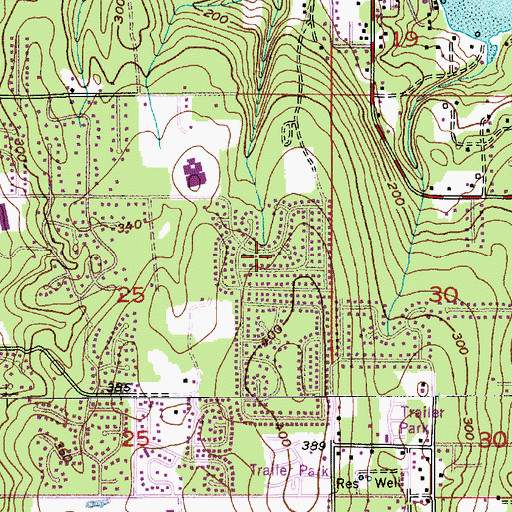 Topographic Map of Trikkala, WA
