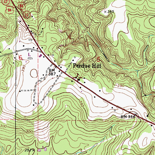 Topographic Map of Barbara Locklin Baptist Church, AL
