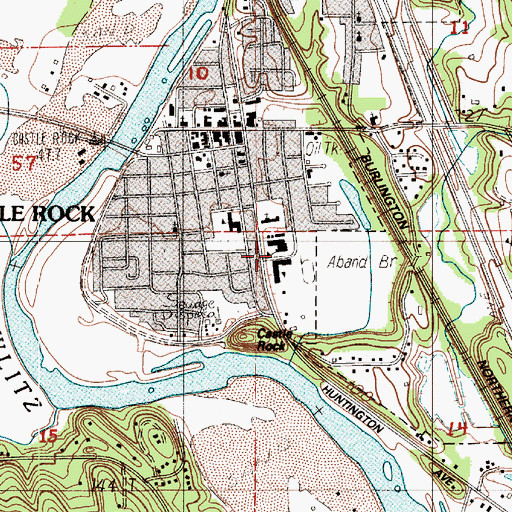 Topographic Map of Castle Rock Elementary School, WA