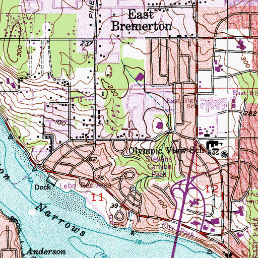 Topographic Map of View Ridge Elementary School, WA