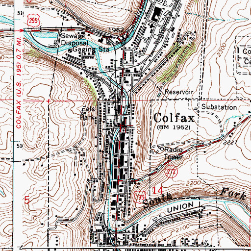 Topographic Map of Whitman County Courthouse, WA