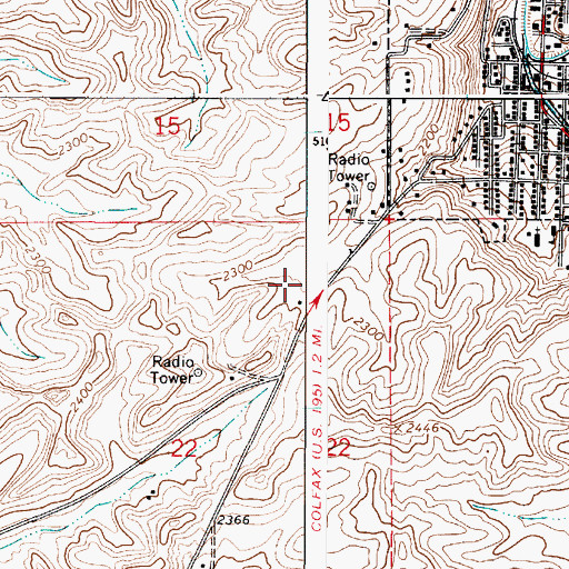 Topographic Map of Whitman Hospital and Medical Center, WA