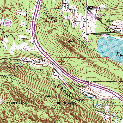 Topographic Map of West Lake Padden Park, WA