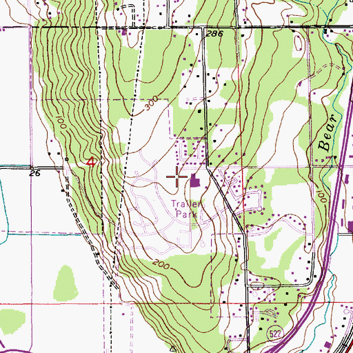 Topographic Map of Woodin Elementary School, WA