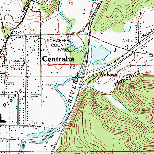 Topographic Map of Wabash Junction, WA