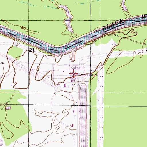 Topographic Map of Greene County Steam Plant, AL