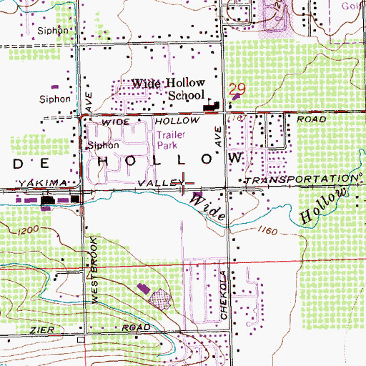 Topographic Map of Meadow Brook, WA