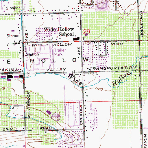 Topographic Map of Meadowbrook Mall, WA