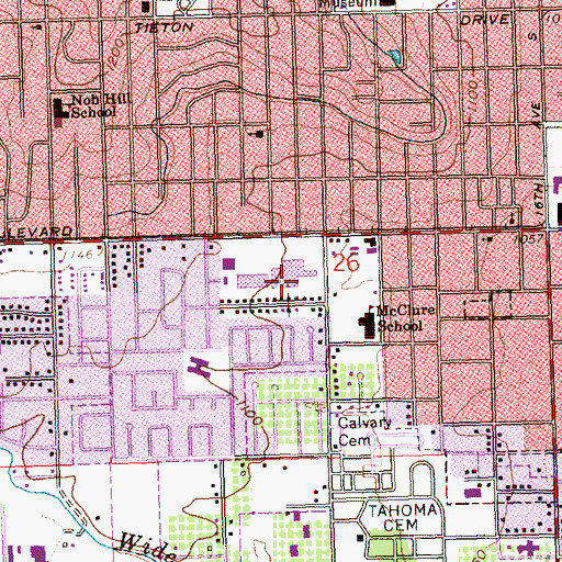 Topographic Map of Nob Hill Plaza, WA