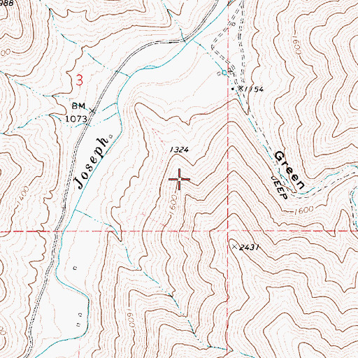 Topographic Map of Chief Joseph State Wildlife Recreation Area, WA