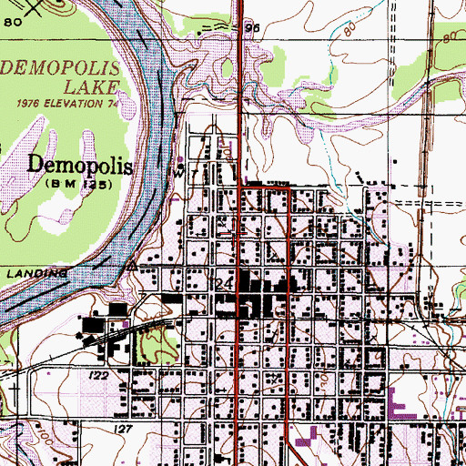 Topographic Map of First Christian Church, AL