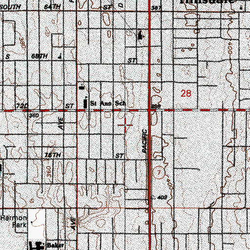 Topographic Map of Tacoma Pacific, WA