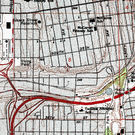 Topographic Map of University Place Center, WA