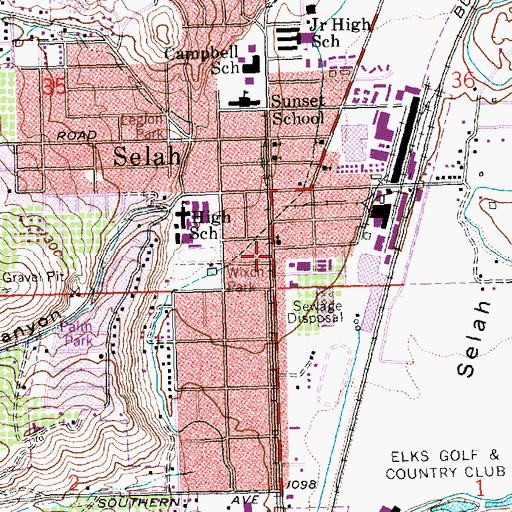 Topographic Map of Viking Village Shopping Center, WA