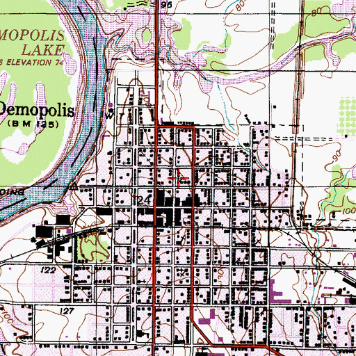 Topographic Map of First Presbyterian Church, AL