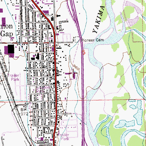 Topographic Map of Valley Mall, WA