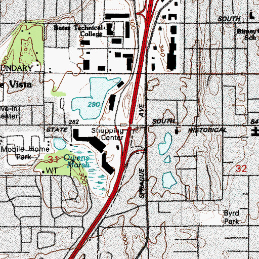 Topographic Map of Wards Lake Plaza, WA