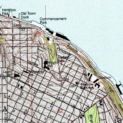 Topographic Map of Westgate Shopping Center, WA