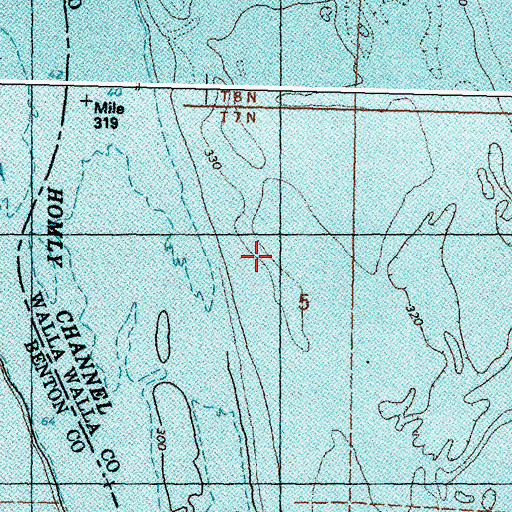 Topographic Map of McNary National Wildlife Refuge, WA