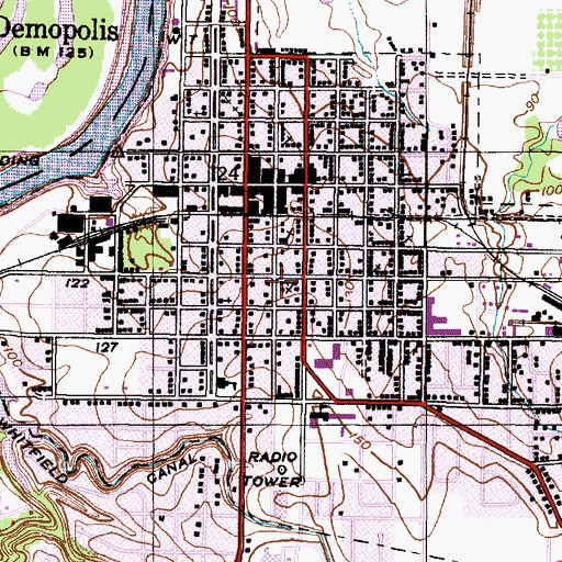Topographic Map of First United Methodist Church, AL